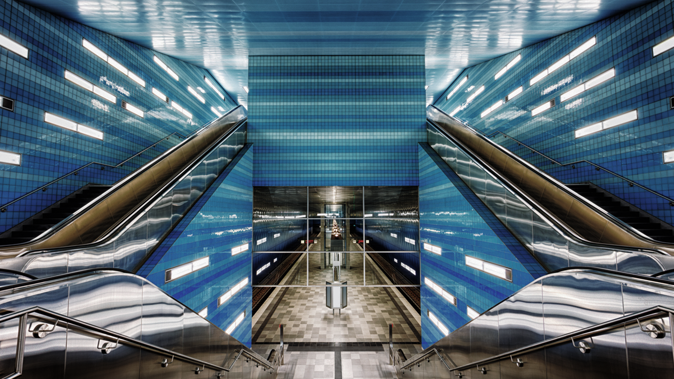 An abstract, futuristic view of a train station, representing the integrated and streamlined nature of a modern data platform.